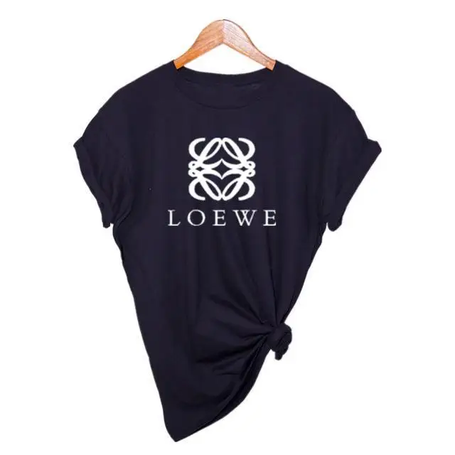Balck-B Новинка, Harajuku, LOEWE, брендовые, с принтом, женские футболки, повседневные, летние, короткий рукав, женская футболка, женская одежда - Цвет: Balck-B