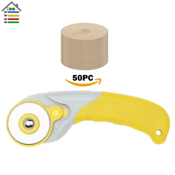 

Titanium Coated Rotary Cutter Blades 45mm 50 Pack Replacement Blades Quilting Scrapbooking Sewing Arts Crafts,Sharp and Durable