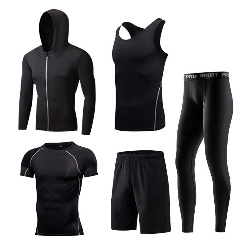 Men tracksuit-08 Мужская спортивная куртка с капюшоном, одежда для тренировок, компрессионный спортивный костюм для бега, тренировочная одежда для спортзала, эластичный спортивный костюм, комплекты для бега - Цвет: Men tracksuit-08