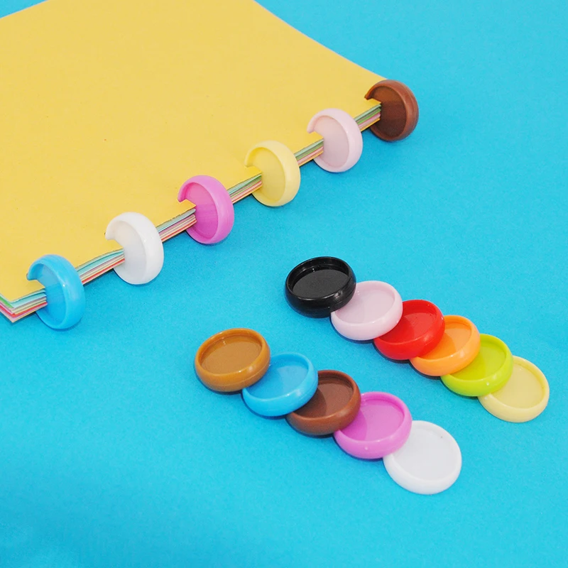 30pcs 19mm Binding Discs Solid Mushroom Binder Binding Button DIY Book Loop Loose-leaf Rings Disc Buckle Office Supplies