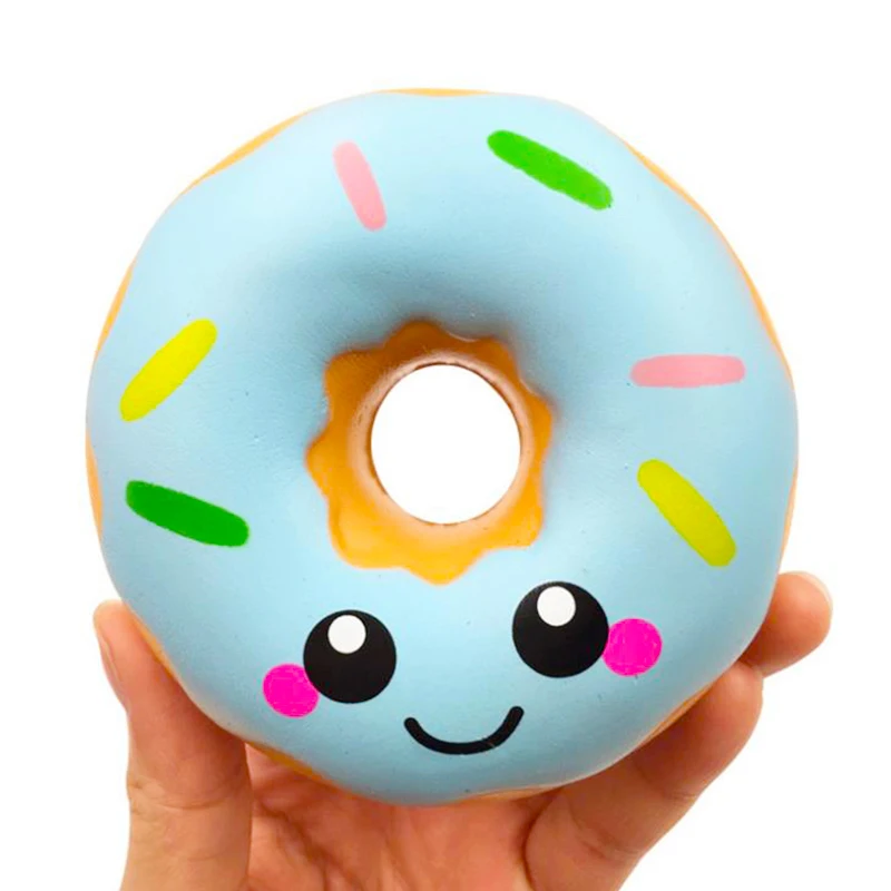 Мягкий кот Единорог squishies медленно поднимающийся jumbo мини большая панда еда животные пончик молоко мягкие детские игрушки для детей - Цвет: blue donut