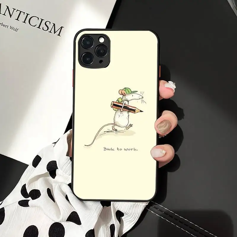 TOPLBPCS Cute Mouse Rat Art Phone Case for iPhone 11 12 13 mini pro XS MAX 8 7 6 6S Plus X 5S SE 2020 XR case cool iphone 11 Pro Max cases