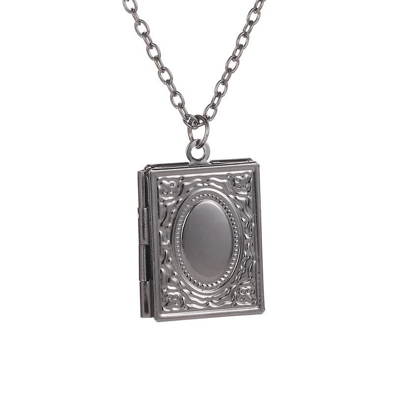 Ожерелье с фоторамкой подвеска в виде волшебной книги открытый медальон