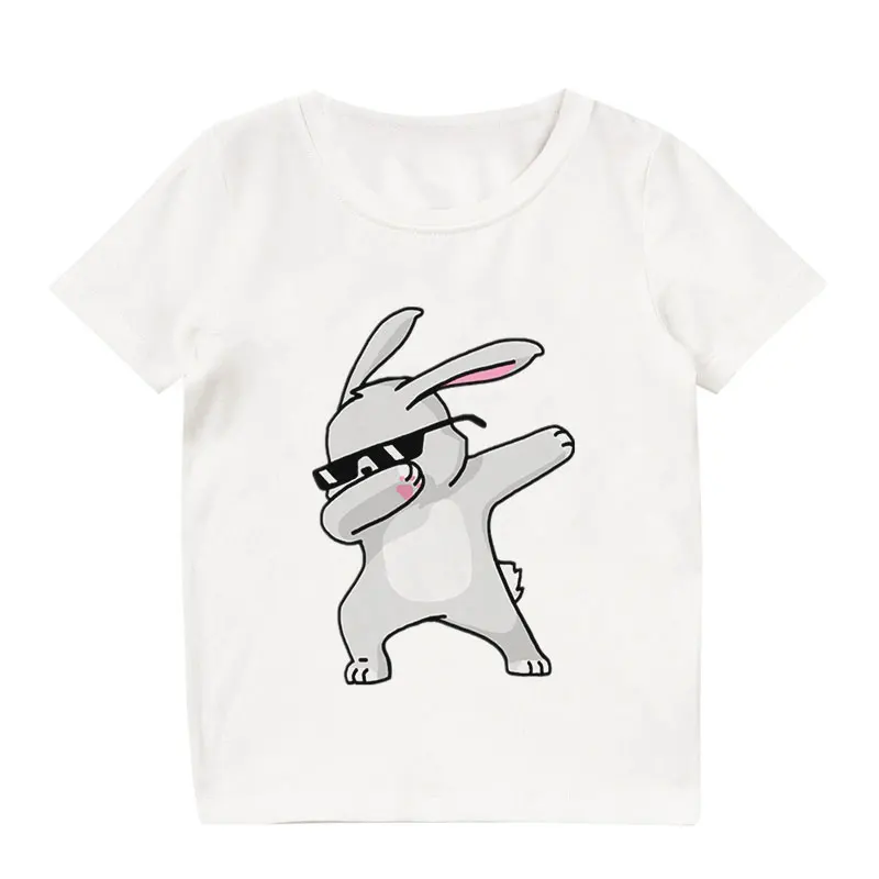 Летняя новинка, модная футболка Enfant, футболка для мальчиков с забавной пандой, футболка для танцев, футболка для девочек в стиле Харадзюку с круглым вырезом и забавными животными - Цвет: 757