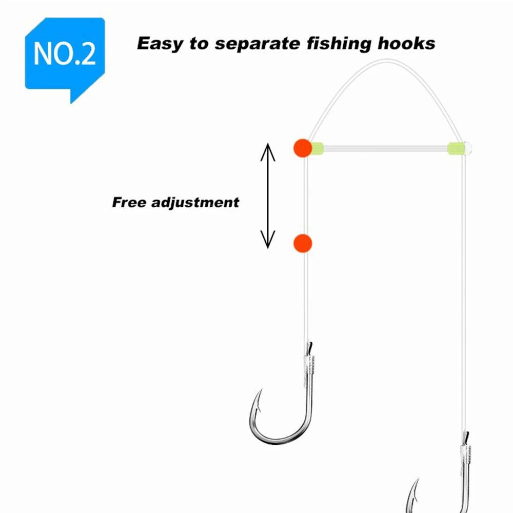 Fishing Tools 10Pcs Space Bean Line Swivel Tool Anti-wrap Beans Double Hook Silicone Fish Hook Fixed Distance Splitter Fish Line Separator