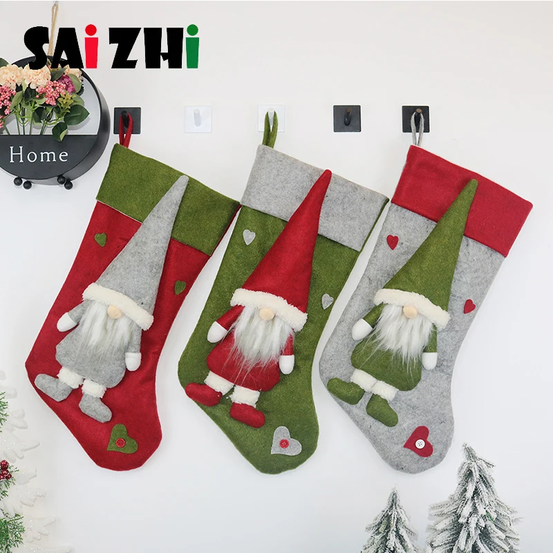 Saizhi/детский Декор; коллекция года; Рождественский подарок; сумки с Санта-Клаусом; носки-чулки; Рождественская елка; подвесные игрушки; куклы; подарки