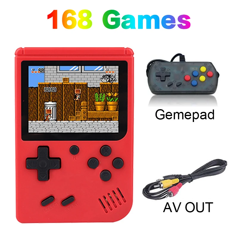 Red With Gamepad Портативная игра 3,0 дюймов видео игровая консоль 8 бит встроенные 168 классические игры Лучшие ретро игры Ручной игровой плеер для ребенка подарок - Цвет: Red With Gamepad