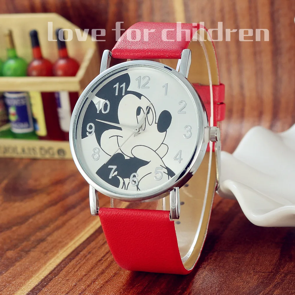 Милые детские часы с Минни Микки, детские часы с мультяшной мышкой, кварцевые наручные часы с большим циферблатом, часы для мальчиков и девочек, Reloj Montre Enfant