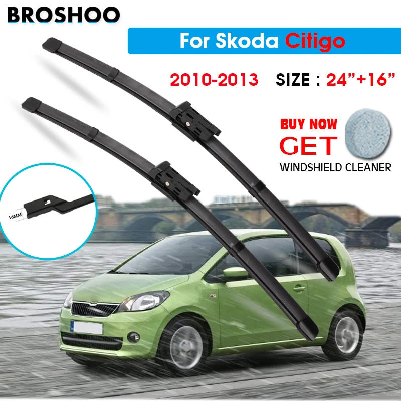 

Щетка стеклоочистителя автомобиля для Skoda Citigo 24 "+ 16" 2010-2013 Авто Стеклоочистители для лобового стекла лезвия для мытья окон Автомобильная осн...