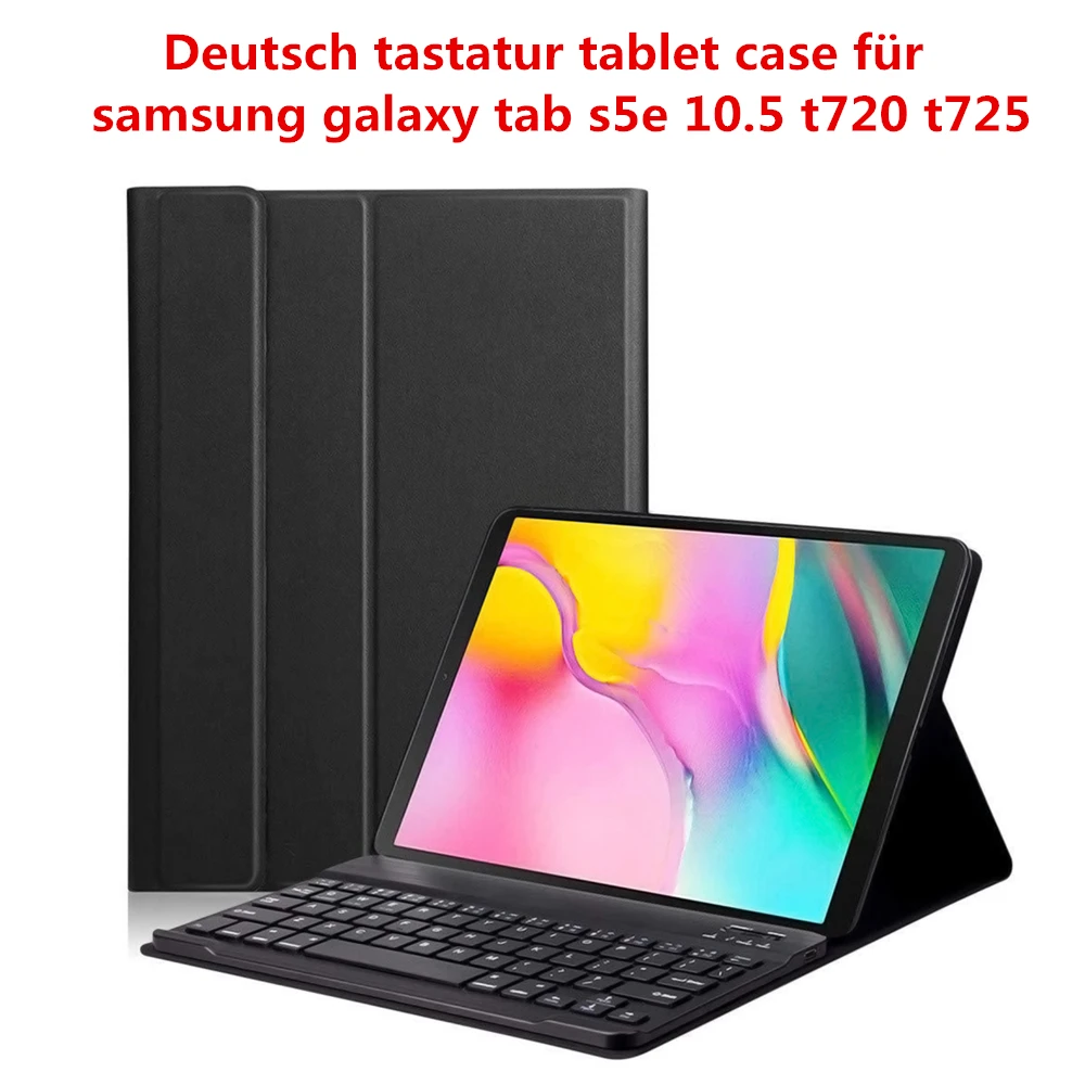 Чехол с клавиатурой для Samsung Galaxy Tab S5e 10,5 SM-T720 T725 Беспроводная немецкая клавиатура чехол для планшета PU кожаный флип-чехол с подставкой