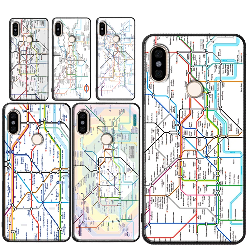 London Underground Tube Map Case For Redmi Note 11 10 9 Pro 10S 9S 8T 7 8 Cover 9C 9T 9A | Мобильные телефоны и