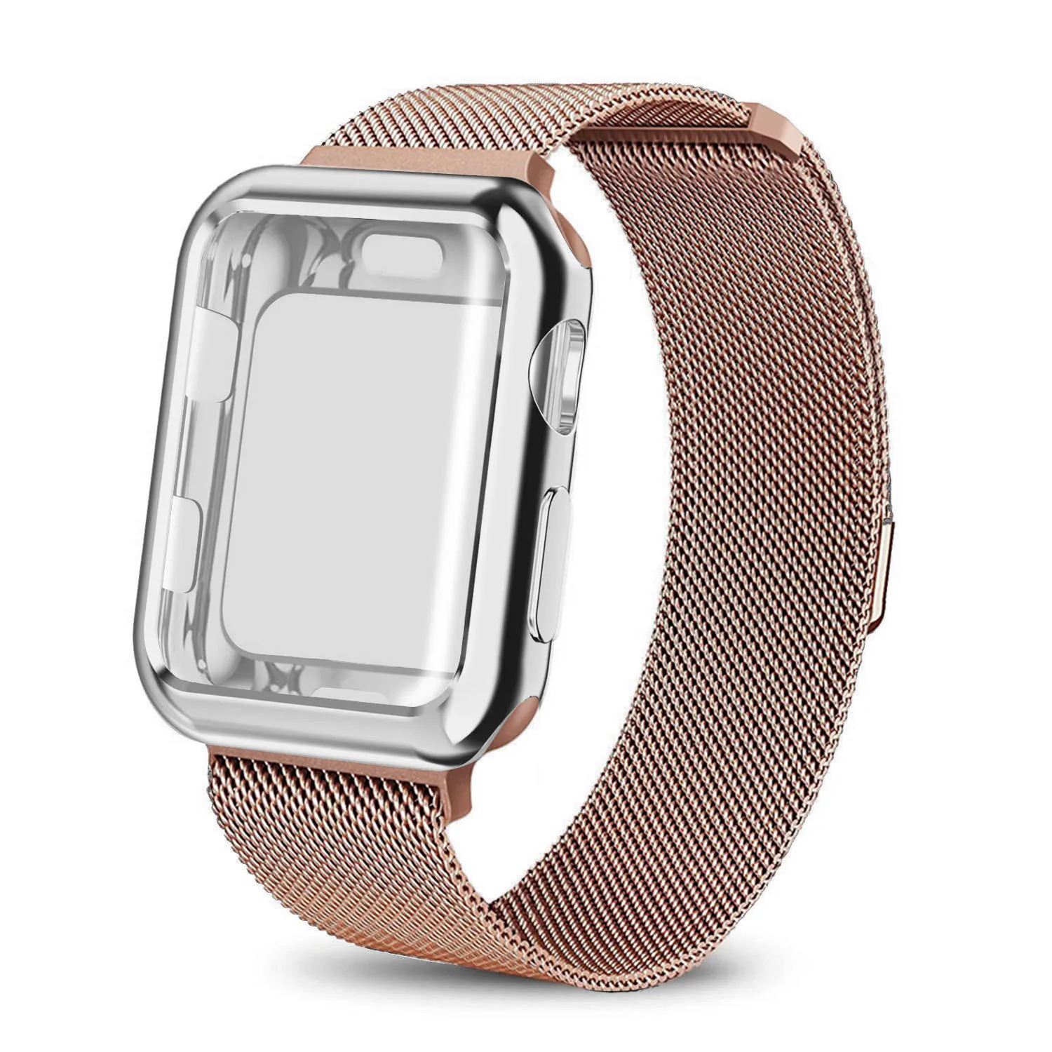 Rose white Миланская петля, ремешок для часов аpple 44 мм 40 мм 38 мм 42 мм apple watch чехол для наручных часов iwatch серии 4/3/2/1 чехол для часов - Цвет ремешка: Rose white