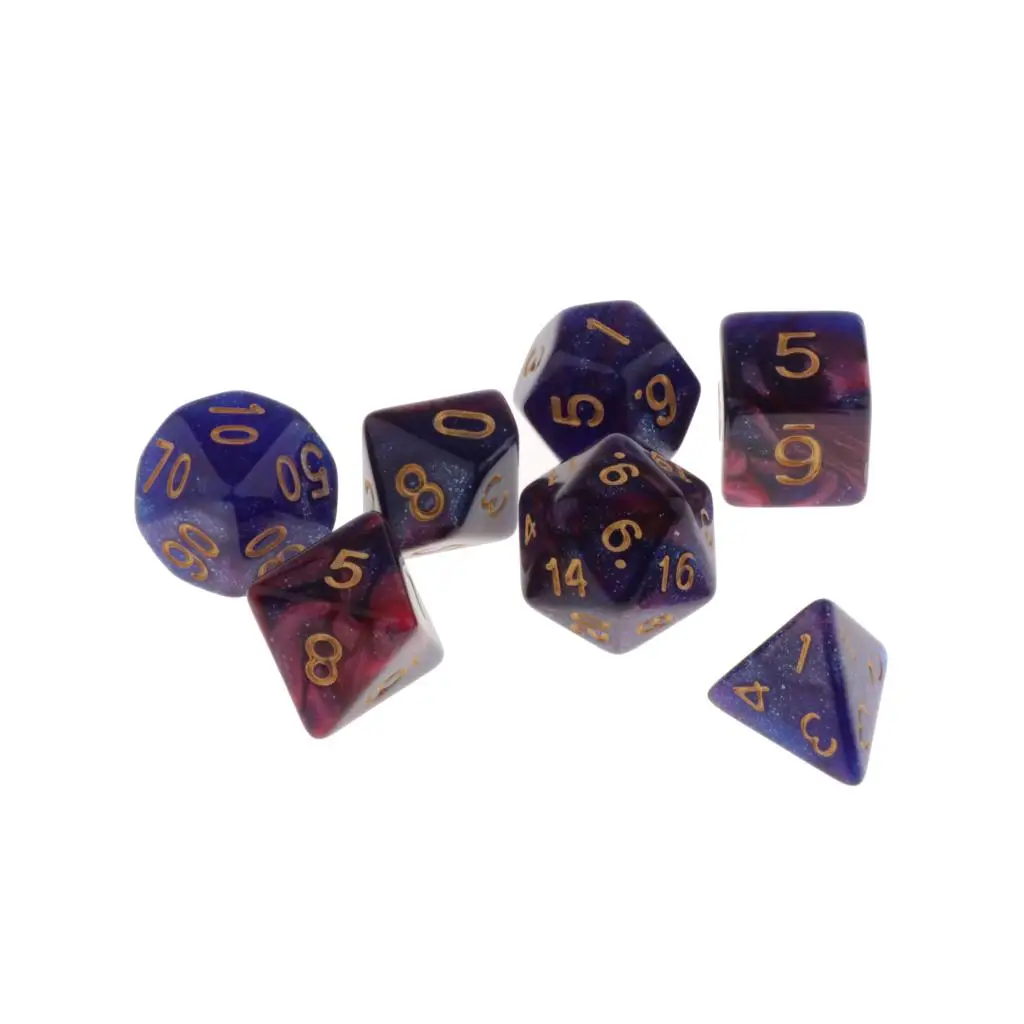  7 Die Polyhedral Dice Dungeons & Dragon D4-D20 D12 Dices Board Game Accessories DND Role Playing Game Dice Set