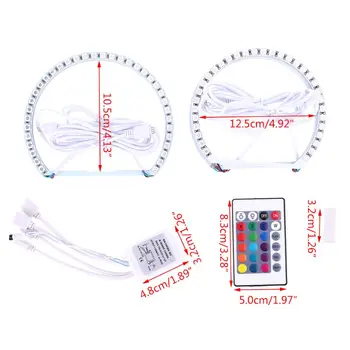 

(131+146)MM*2pc Car Ring 5050 Halo Rings FOR BMW Headlight Car Angel Eyes RGB Semicircle 12V LED Controller 24Keys