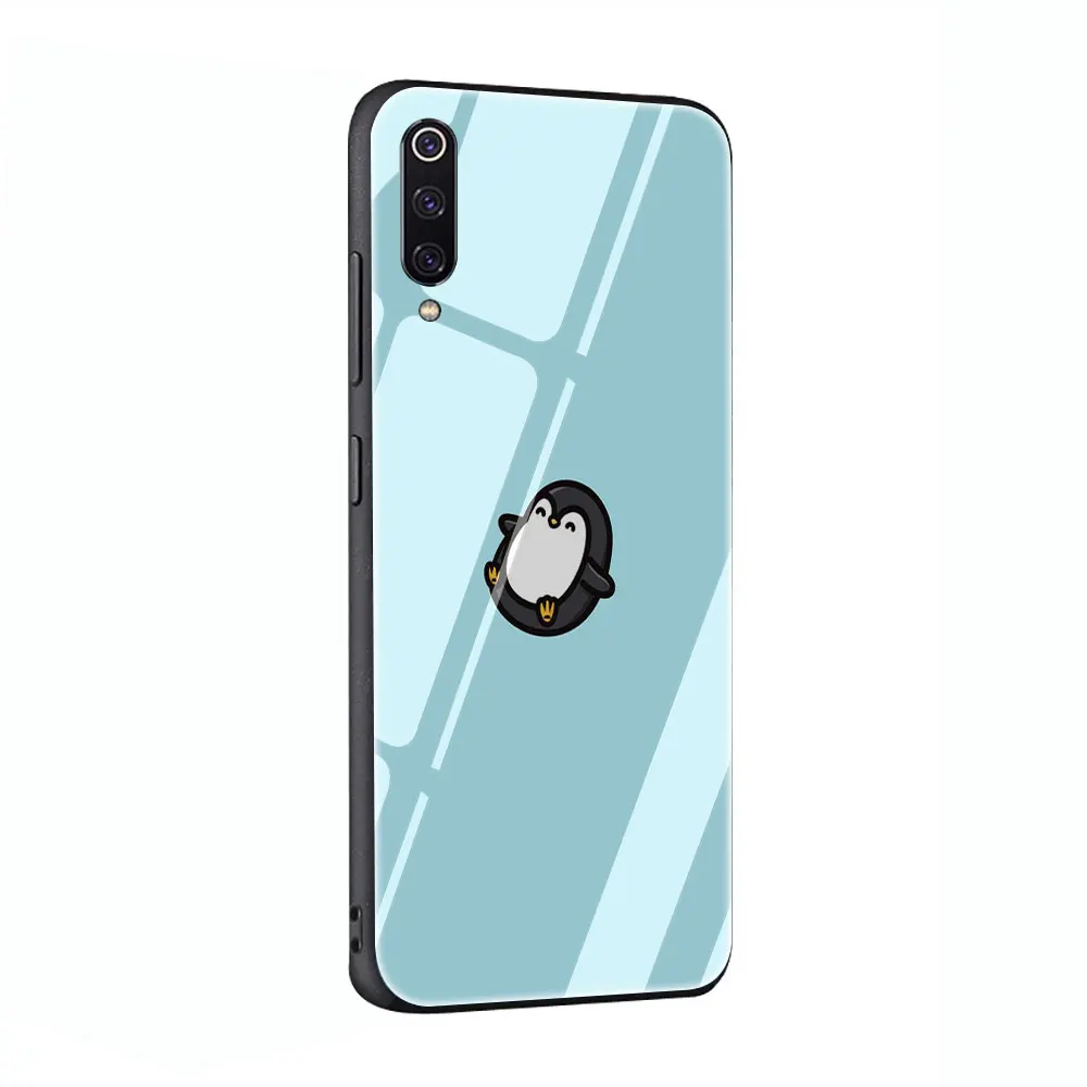 Красивый мультяшный Пингвин закаленное Стекло чехол для Xiaomi 8 Lite A1 A2 9 Redmi Note 5 6 7 Pro 6A 4X F1 - Цвет: G9