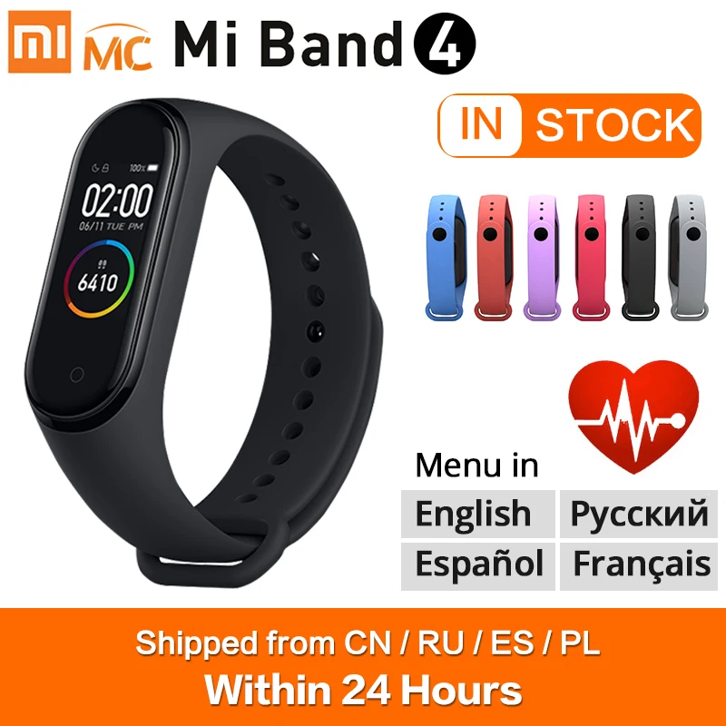 1798.98 руб. 29% СКИДКА|Новинка 2019 Оригинал Xiaomi mi Band 4 Смарт цветной экран Браслет Пульс фитнес 135 мАч Bluetooth 5,0 50 м плавание mi ng водонепроницаемый-in Смарт-браслеты from Бытовая электроника on Aliexpress.com | Alibaba Group