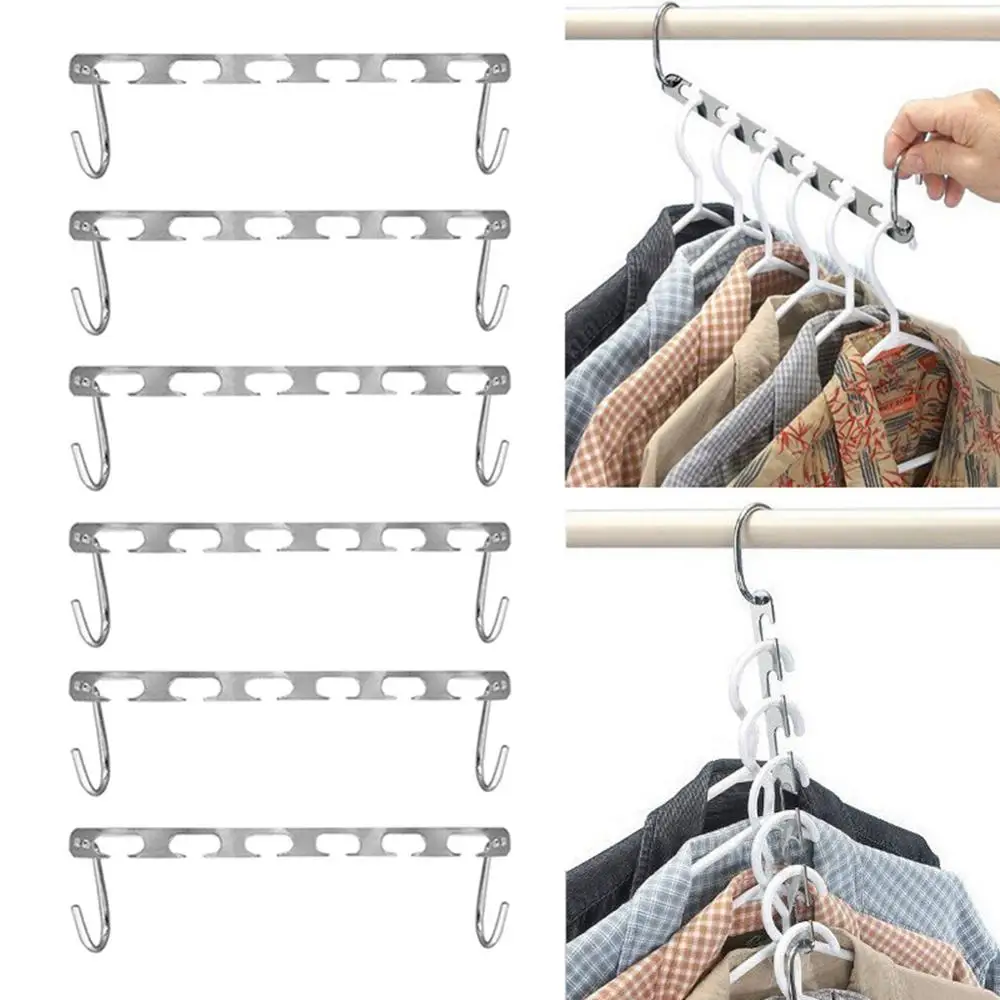 VIP 2 4 6pcs Magic Clothes Hangers Hanging Chain Metal Cloth font b Closet b font