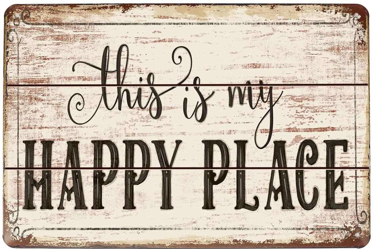 This Is My Happy Place Metal Tin Sign Vintage Plaque Wall Decor | Дом и сад