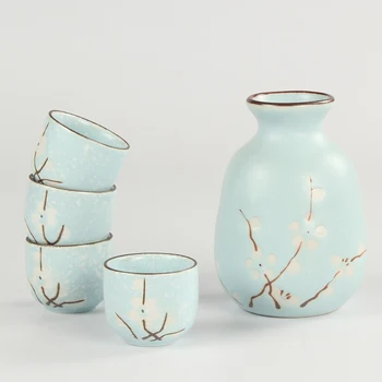 

Household wine pot suit Japanese sake bottle cup set Chinese white yellow wine ceramic gift wineware