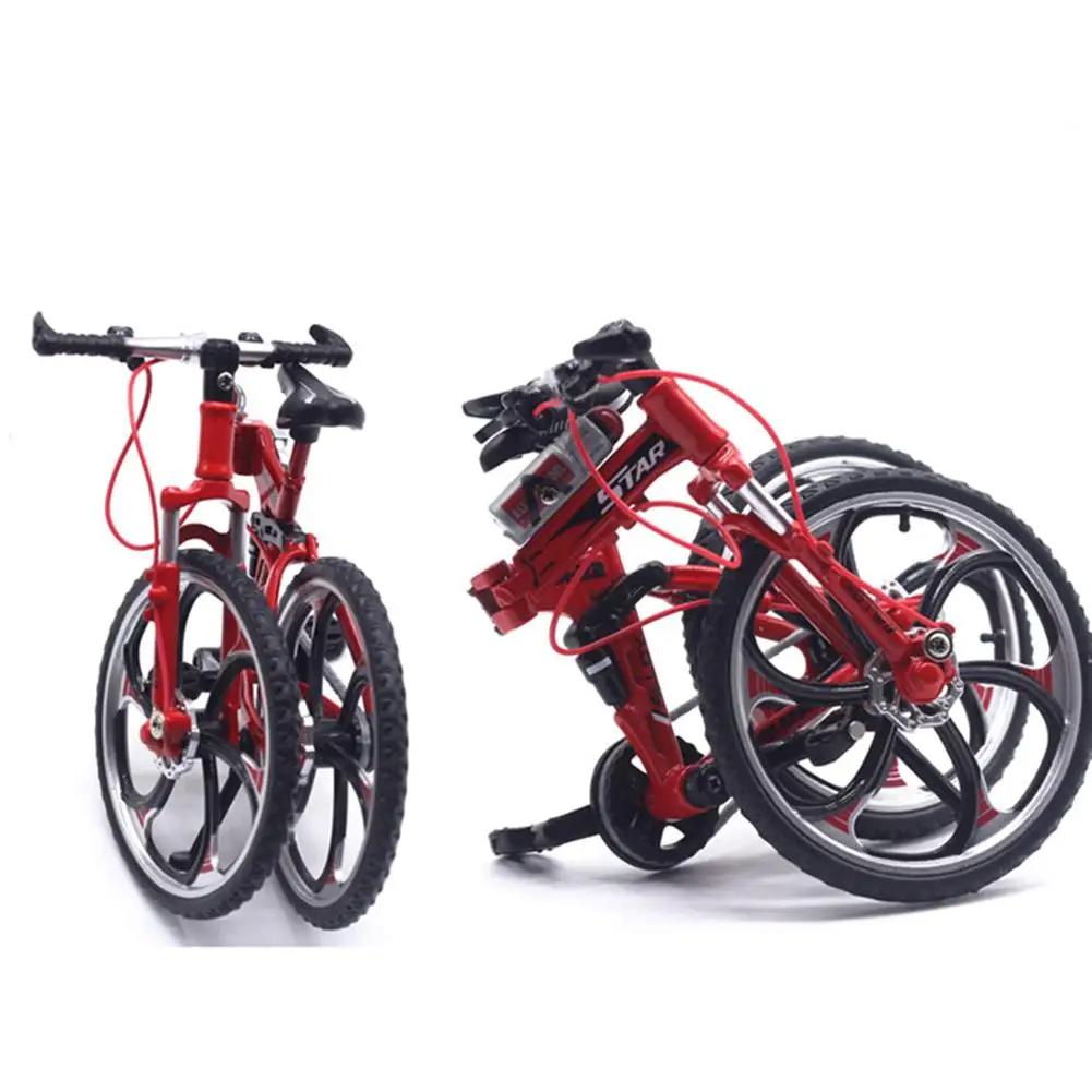 

Kids 1/10 Scale Mini Bike Toy Simulation Foldable Alloy Mini MTB Racing Bike Model Kids Toy Decoration Gift Dollhouse Decor
