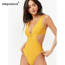 Сексуальный полый цельный купальник женский однотонный комбинезон купальник монокини купальник с открытой спиной летняя пляжная одежда