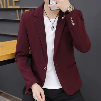 

Fall 2019 new leisure suit men handsome, cultivate one's morality tide pure color suit