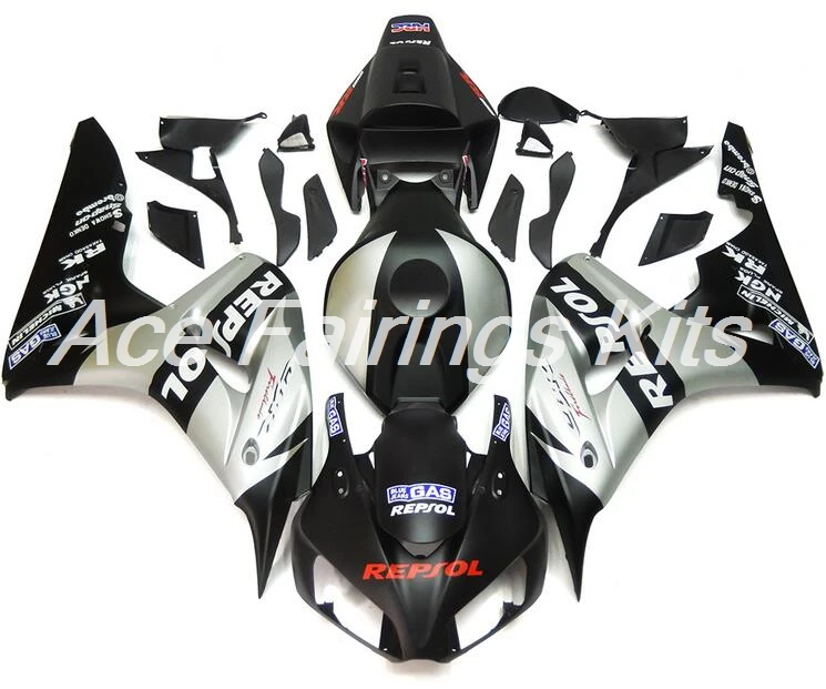 Топ литья под давлением ABS Полный комплект обтекателя Подходит для Honda CBR1000RR 06 07 2006 2007 1000RR Обтекатели набор матовый черный серебристый