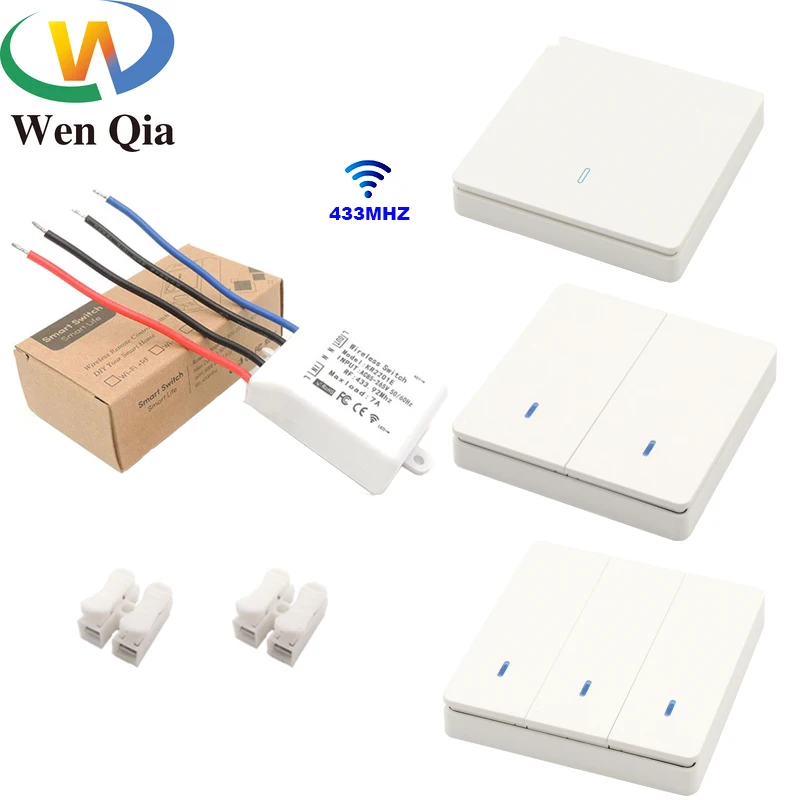 

Smart Led light switch Universal Wireless interruptor Remotes 433Mhz rf Relay Receiver AC220V and Remote LED fan lamp controller