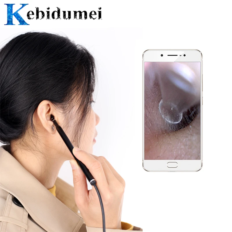 Otoscopio médico 3 en 1, 5,5mm, tipo C, 6 LED, Wifi, limpieza de orejas, otoscopio, herramienta de selección de oreja integrada, endoscopio Visual con cámara