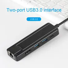 5 в 1 Тип C концентратор практичный 4K HDMI USB 3,0 мощность PD Портативный 1000 Мбит/с RJ45 USB адаптер полезный USB адаптер
