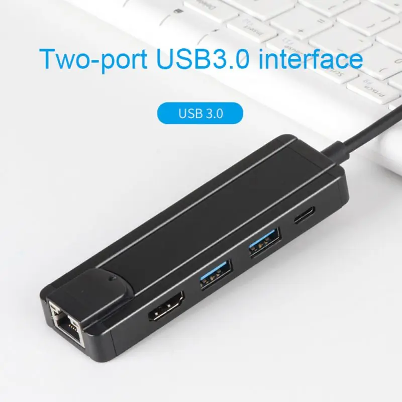 5 In 1 Type C Hub Practical 4K HDMI USB 3.0 PD Power Delivery Portable 1000Mbps RJ45 Adapter Useful | Компьютеры и офис