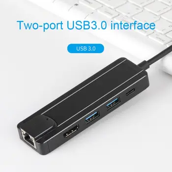 

5 In 1 Type C Hub Practical 4K HDMI USB 3.0 PD Power Delivery Portable 1000Mbps RJ45 USB Adapter Useful USB Adapter