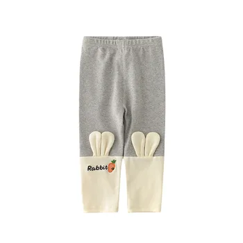 

WLG Baby Cartoon Patchwork Pants Toddler Spring Autumn Pink Beige Gray Pant Baby Girl Casual All Match Trousers 9-36 Months