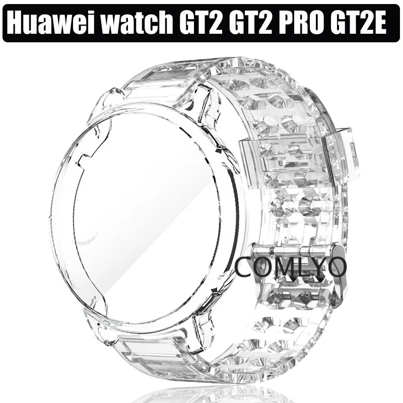 

2in1 Bracelet for Huawei watch GT2 42mm 46mm GT2e GT2 PRO band SmartWatch Clear Wristband Strap Bands Case Cover Shell protector