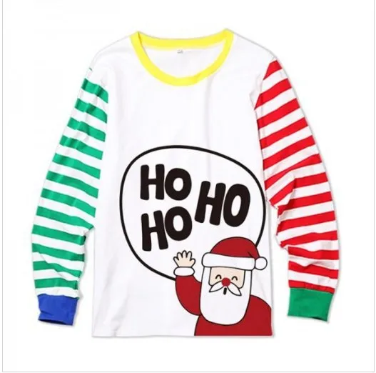 Коллекция года, лидер продаж, Рождественская пижама одежда для родителей и детей Рождественская пижама с принтом Санты для мамы, папы и детей, Семейный комплект с разноцветным полосатым платьем