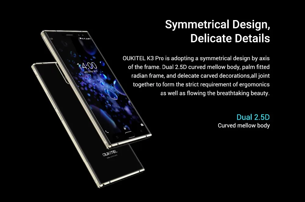 Мобильный телефон OUKITEL K3 Pro 4G 5,5 дюймов 6000 мАч 4 Гб ОЗУ 64 Гб ПЗУ 13 МП+ 2 Мп двойная задняя фронтальная камера мобильный телефон