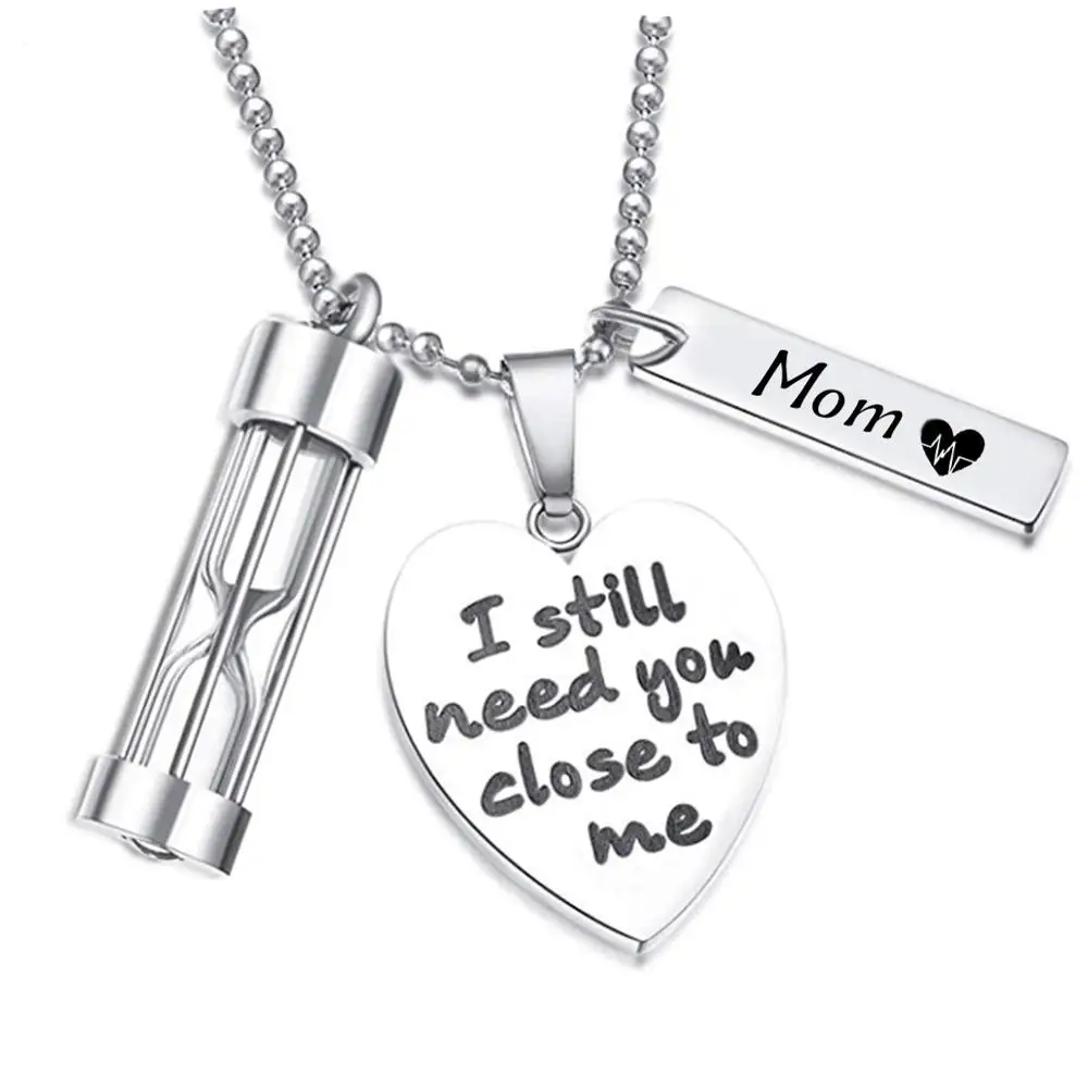 Cremation Jewelry Ashes Pendant Stainless Steel Pendant Necklace