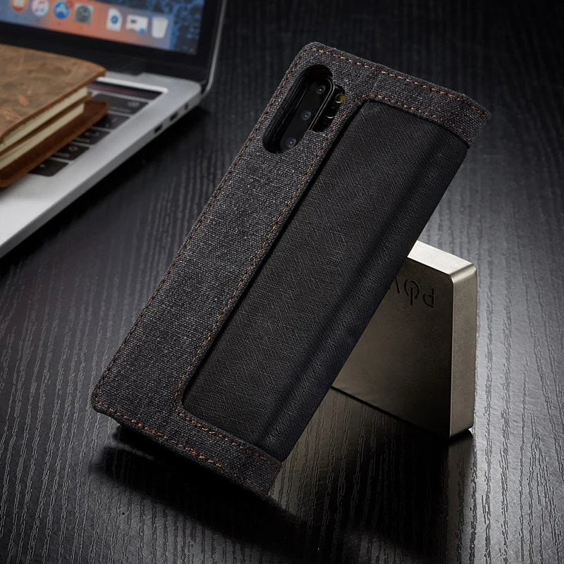 Для Note10 Plus, холщовый кошелек, джинсовая подставка, откидной чехол, чехол для samsung Galaxy Note 10, 9, 8, S8, S9, S10 Plus, подставка для карт