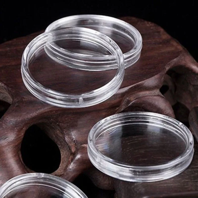 100X20 мм витрина для монет, держатель для капсул, прозрачная пластиковая круглая коробка для хранения