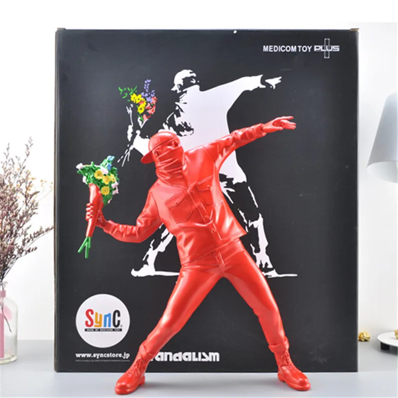 Graffiti Artist BANKSY BLACK FLOWER BOMBER MEDICOM TOY PLUS BANKSY