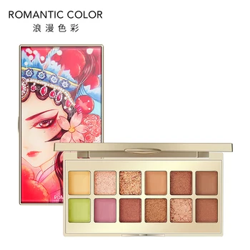 

Chinese Peking Opera Pattern Matte Pearlescent Eye Shadow Pigment Eye Shadow Palette Makeup Cosmetics Eyeshadow 12 Colors