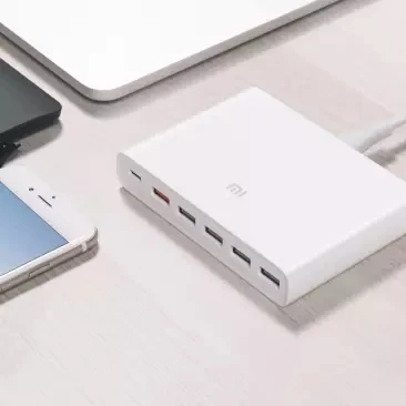 Оригинальное быстрое зарядное устройство Xiaomi QC3.0 для смартфона iphone PAD 110-240 в 60 Вт 5 USB 1 порт type-C выход QC 3,0 USB-C