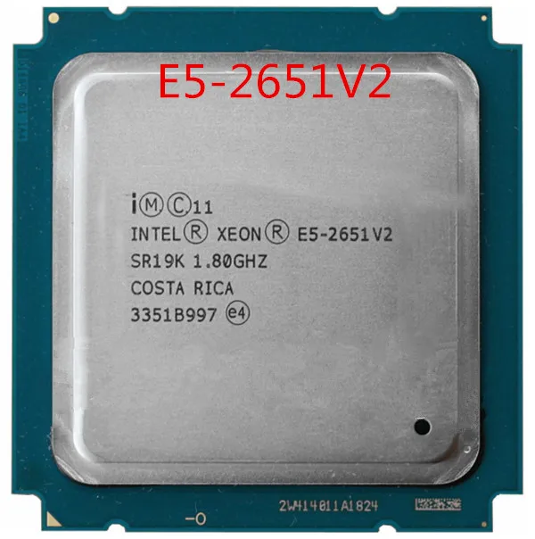 most powerful processor Intel Xeon Processor E5-2651V2 e5-2651 v2 E5 2651V2 CPU 1.8 LGA 2011 SR19K Twelve Cores Desktop processor e5 2651V2 good cpu