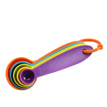 

5pcs/set Measuring Spoons Colorful Plastic Measure Spoon Useful Sugar Cake Baking Spoon Kitchen Baking Measuring Tools