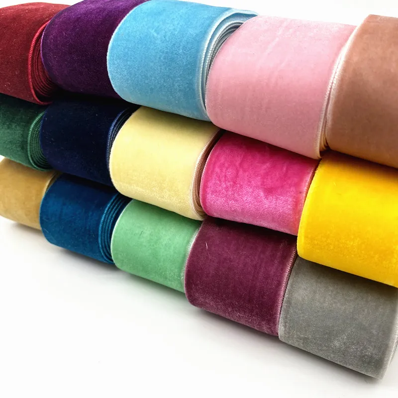 2 yards 40mm Velvet Ribbon Wedding Party Decoration Handmade Gift Wrapping Hair Bowknot DIY