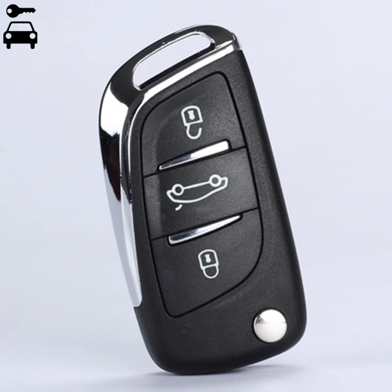 

Car Modified Flip Folding Key Shell FOB 3 Buttons for Peugeot 307 308 408 107 207 307S 308 407 CE0536 Remote Key Case with Logo