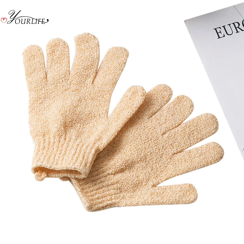 OYOURLIFE 1 Pair Bathroom Bath Gloves Double-sided Strong Exfoliating Gloves Massage Exfoliating Washcloth Bathroom Accessories