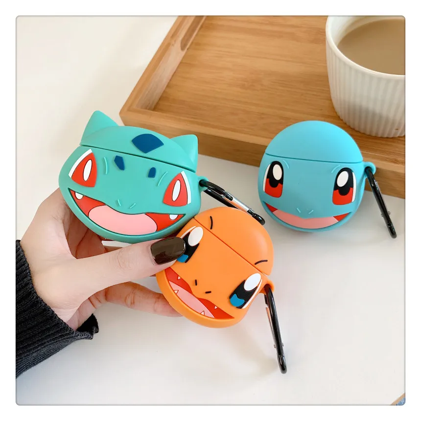 3D Япония милый мультфильм Charmander настенные наклейки крышка для наушников для Apple Airpods 1/2 силиконовые защитные кожухи головных телефонов