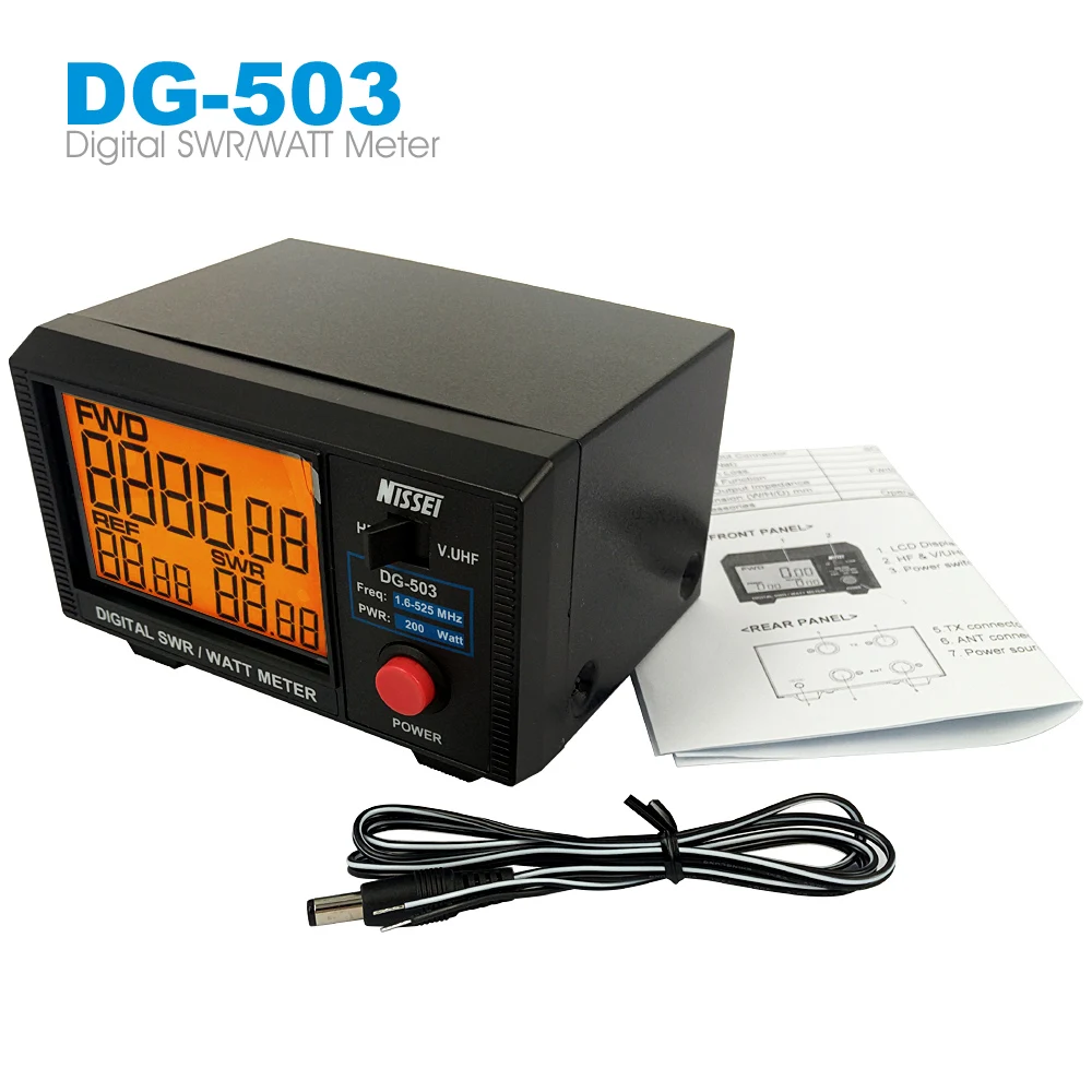 ЖК дисплей Дисплей коэффициента стоячей волны Nissei DG 503 цифровой SWR и Ватт метр 1 6 60