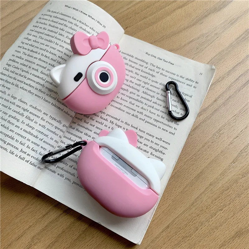 Для AirPods Pro 3 Чехол розовый для камеры с кошкой милый мягкий силиконовый чехол